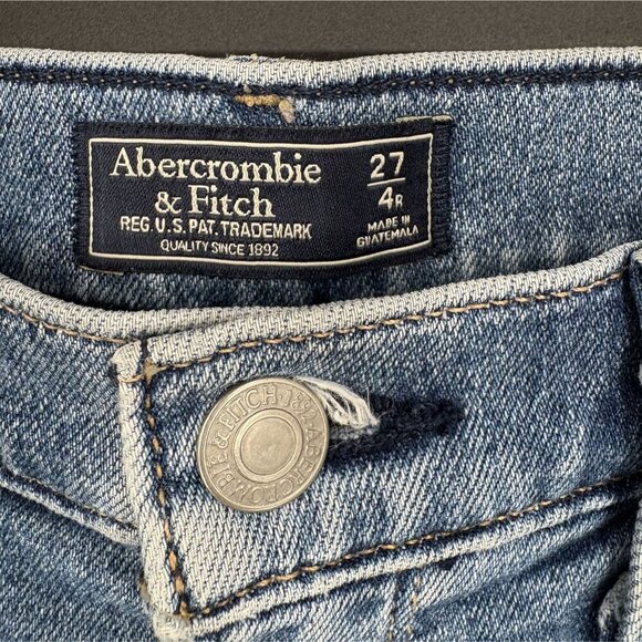 Abercrombie & Fitch Womens High-rise Flare Jeans Size 4 Blue Med Wash Y2k Preppy - Picture 3 of 9